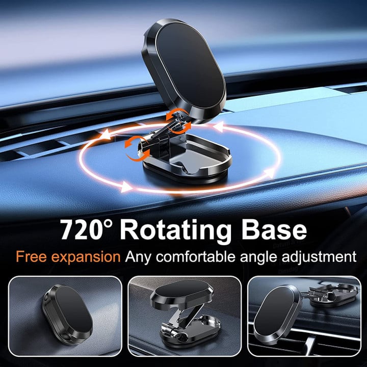 FAB-ALLOY™  720 Rotation Folding Magnetic Car Phone Holder (Latest 2023 Edition)