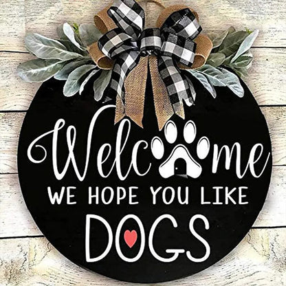 Rustic Paw Print Welcome Wreath