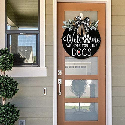 Rustic Paw Print Welcome Wreath
