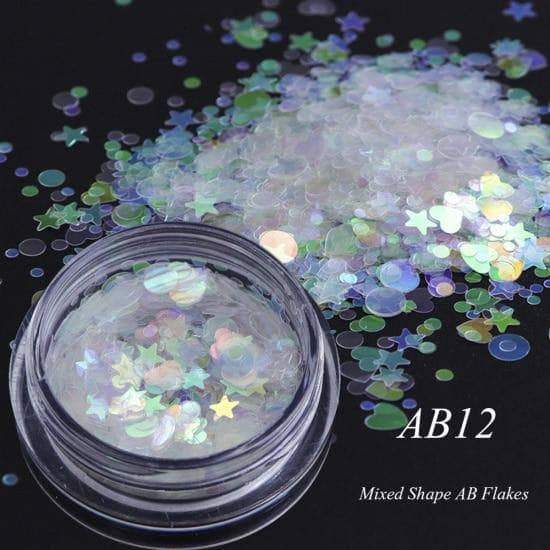Full Beauty AB Chameleon Color Sequins Nail Art Glitter Flakes UV Gel Polish AB12 - DiyosWorld
