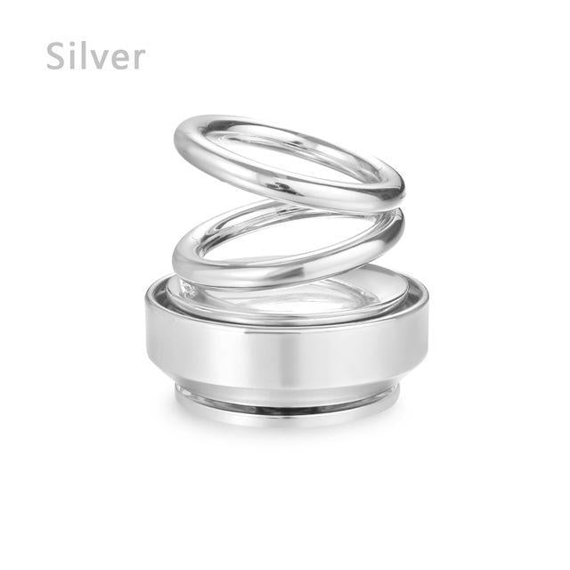 Air Freshener New Double Ring Rotating Suspension Silver - DiyosWorld
