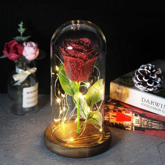 Artificial & Dried Flowers DIYOS™ Enchanted Sparkly Rose b - DiyosWorld
