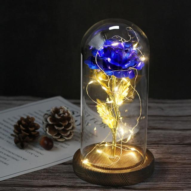 Artificial & Dried Flowers DIYOS™ Enchanted Sparkly Rose Deep Blue - DiyosWorld