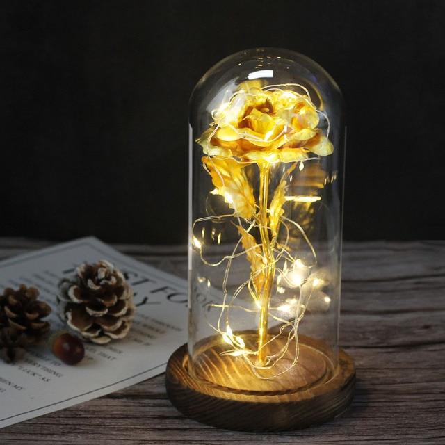 Artificial & Dried Flowers DIYOS™ Enchanted Sparkly Rose Deep Gold - DiyosWorld