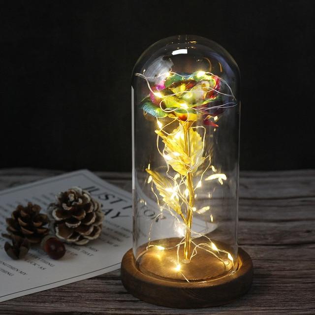 Artificial & Dried Flowers DIYOS™ Enchanted Sparkly Rose Deep Multicolor - DiyosWorld