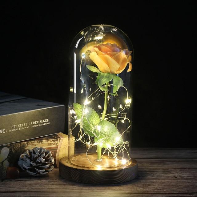 Artificial & Dried Flowers DIYOS™ Enchanted Sparkly Rose Deep Yellow - DiyosWorld