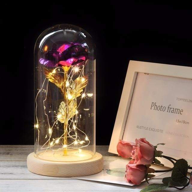 Artificial & Dried Flowers DIYOS™ Enchanted Sparkly Rose Purple - DiyosWorld