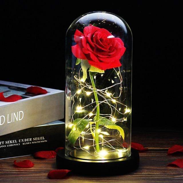 Artificial & Dried Flowers DIYOS™ Enchanted Sparkly Rose Red1 - DiyosWorld