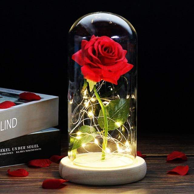 Artificial & Dried Flowers DIYOS™ Enchanted Sparkly Rose Red2 - DiyosWorld