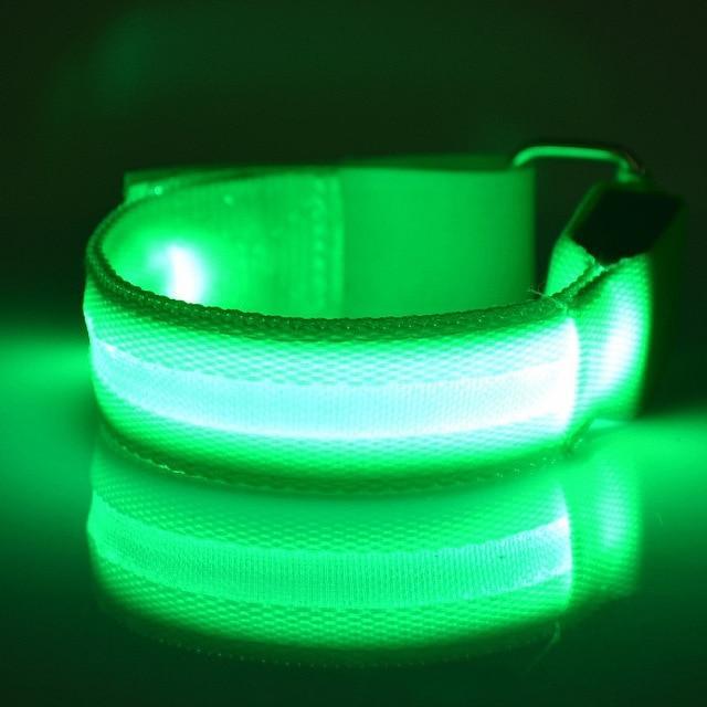 Bicycle Light Glowing LED Arm/Wrist Bands Green - DiyosWorld