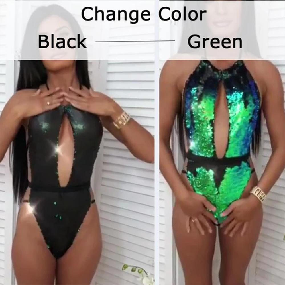 Body Suits Shiny Color-Changing Monokini Swimsuit - DiyosWorld