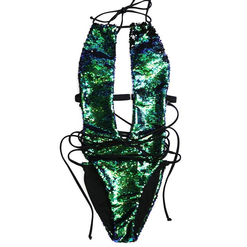 Body Suits Shiny Color-Changing Monokini Swimsuit - DiyosWorld
