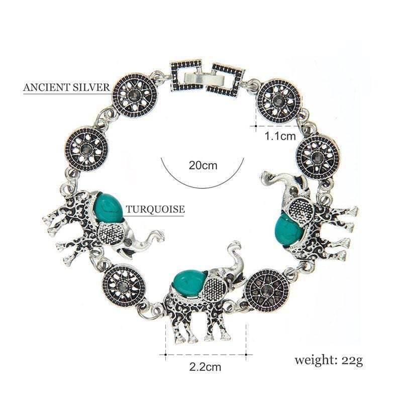 Bohemian Style Elephant Shape Necklace/Bracelet/Earring Set - DiyosWorld