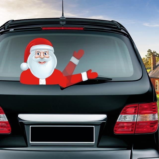 Car Stickers Waving Santa Windshield Wiper Bearded Santa Claus - DiyosWorld