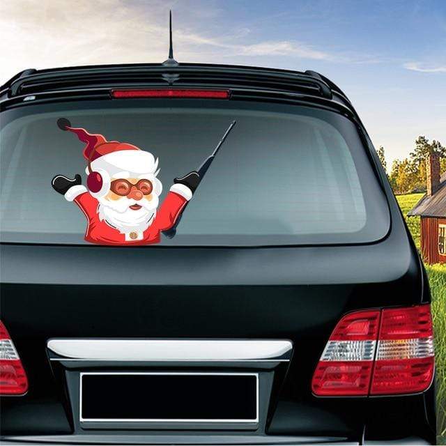 Car Stickers Waving Santa Windshield Wiper Dancing Santa Claus - DiyosWorld