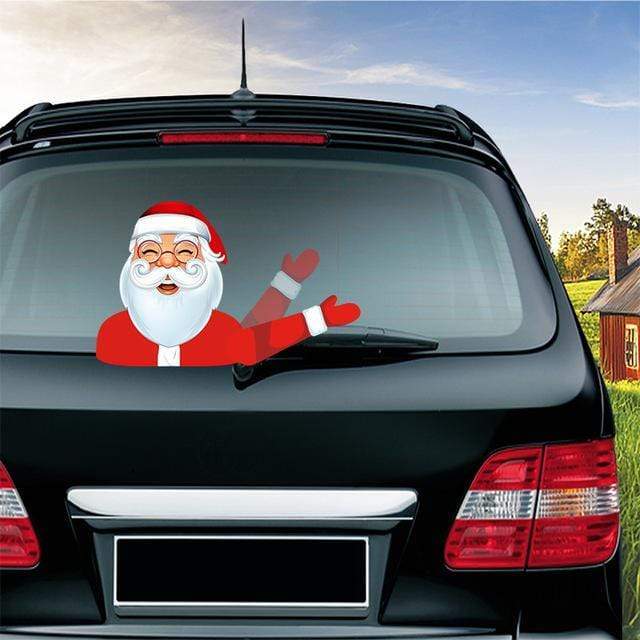 Car Stickers Waving Santa Windshield Wiper Laughing Santa Claus - DiyosWorld