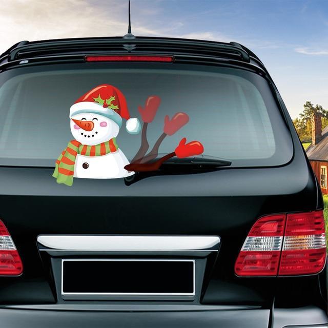 Car Stickers Waving Santa Windshield Wiper Snowman - DiyosWorld