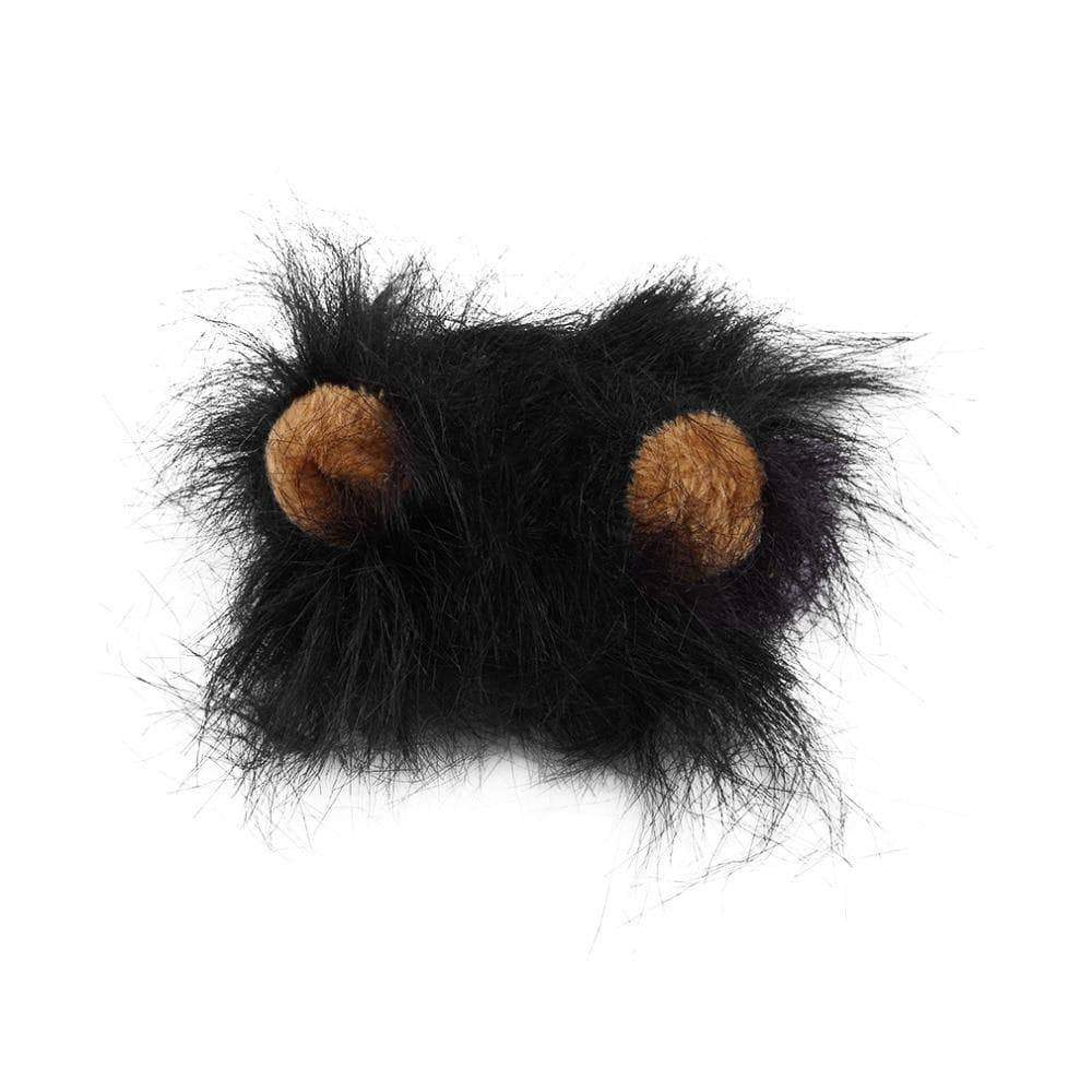 Cat Clothing Soft Pet Cat Dog Wig With Ears Black - DiyosWorld