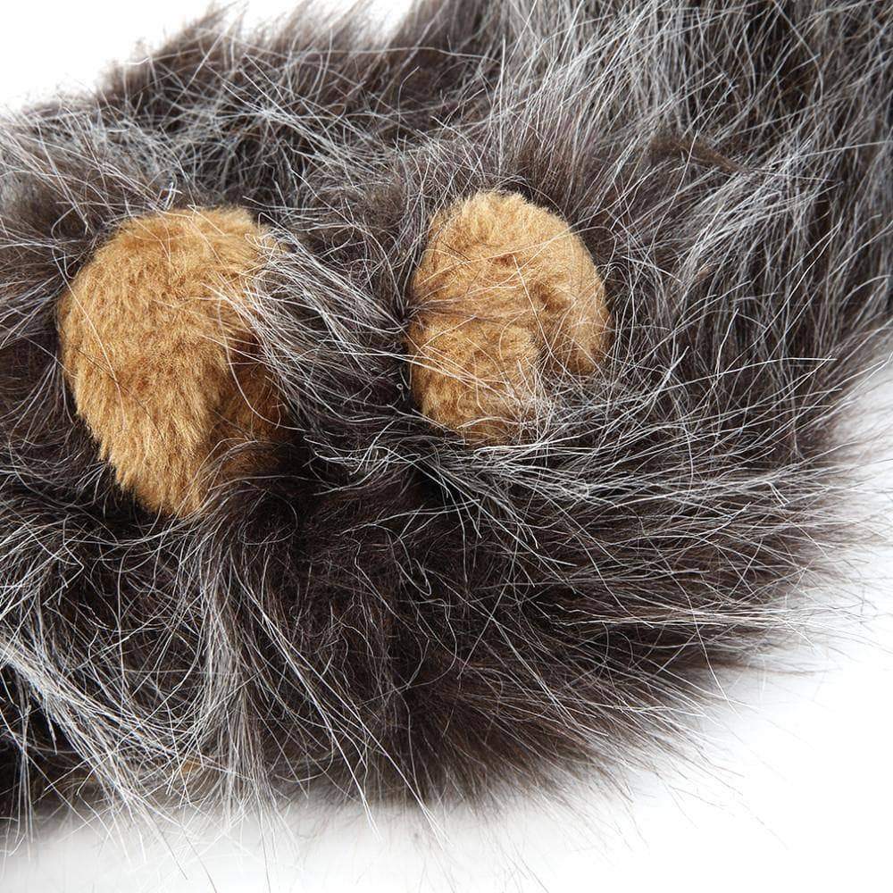 Cat Clothing Soft Pet Cat Dog Wig With Ears Dark Grey - DiyosWorld