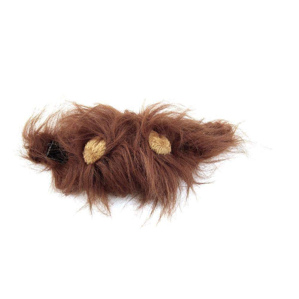 Cat Clothing Soft Pet Cat Dog Wig With Ears Light Brown - DiyosWorld