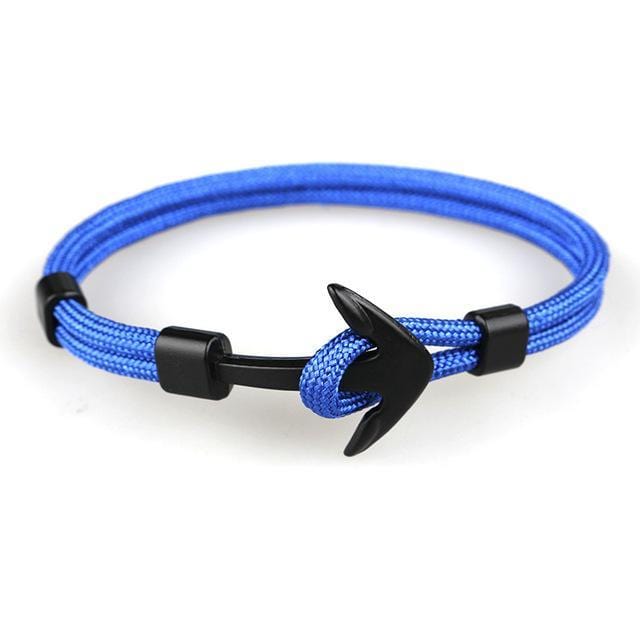 Charm Bracelets Black Anchor Survival Rope Chain Bracelet Blue - DiyosWorld