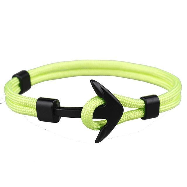Charm Bracelets Black Anchor Survival Rope Chain Bracelet Green - DiyosWorld