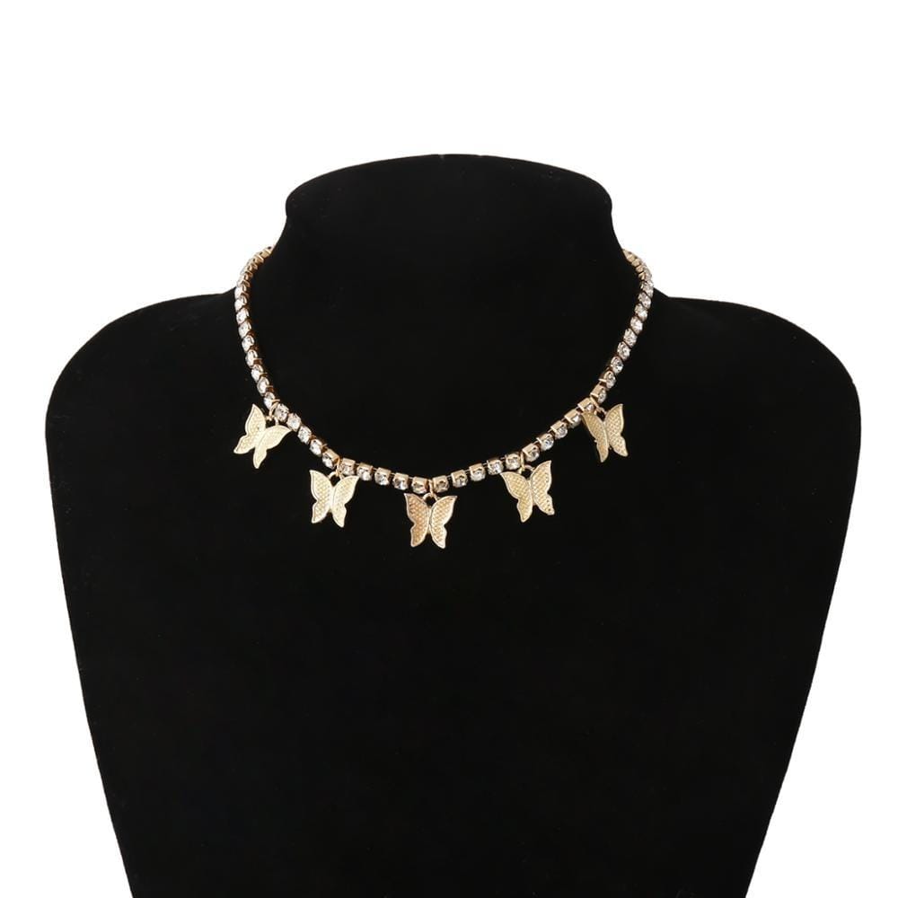 Choker Necklaces Luxury Crystal Butterfly Choker Necklace - DiyosWorld