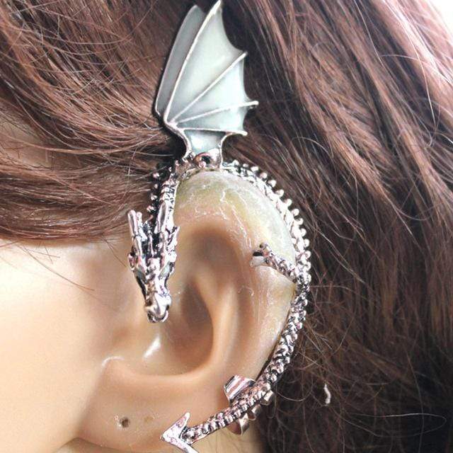 Clip Earrings Earrings Dragon Stud Earrings Antique Silver Plated - DiyosWorld