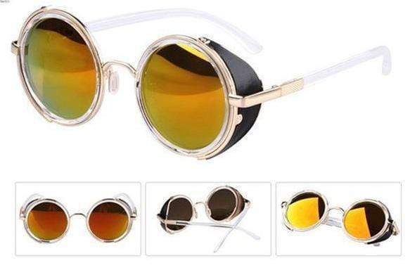 Vintage Round Sunglasses Coating Gloden - DiyosWorld