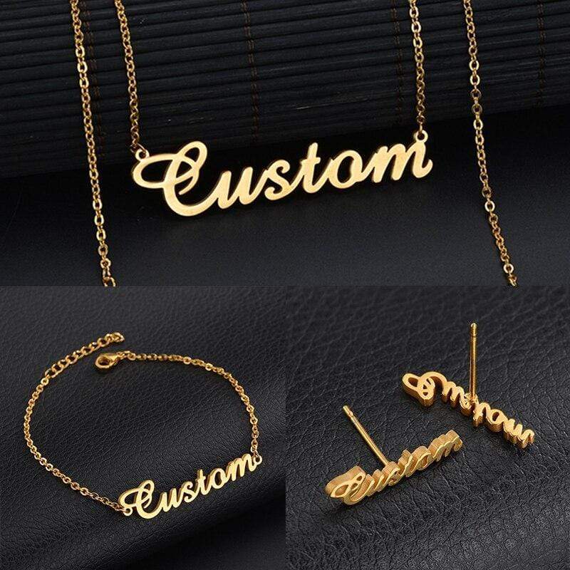 Customized Necklaces DIYOS Custom Jewellery Set 18K Gold Plating / Bracelet - DiyosWorld