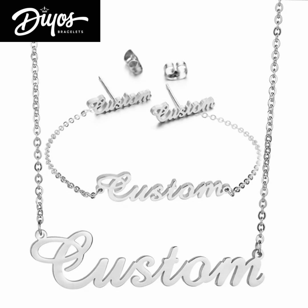 Customized Necklaces DIYOS Custom Jewellery Set 925 Silver Plating / Bracelet - DiyosWorld