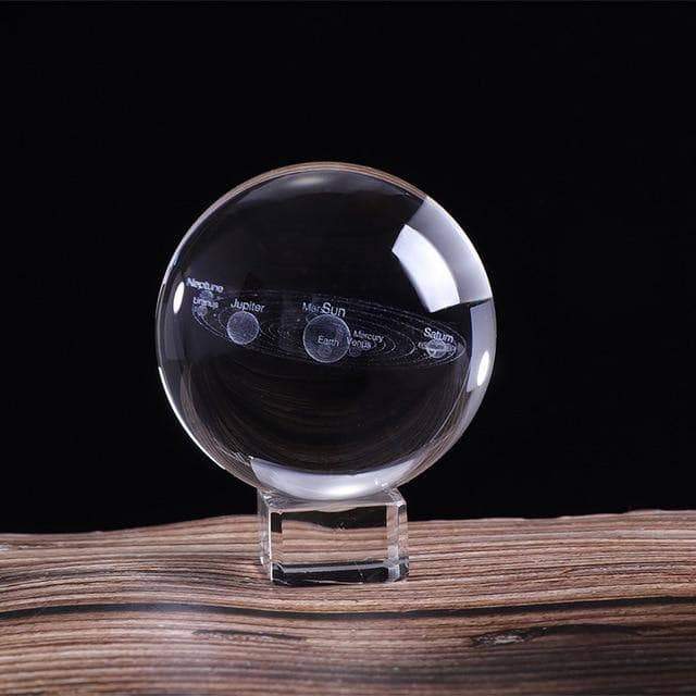 Decorative Balls Laser Engraved 3D Solar System Crystal Ball 60mm / with crystal base - DiyosWorld
