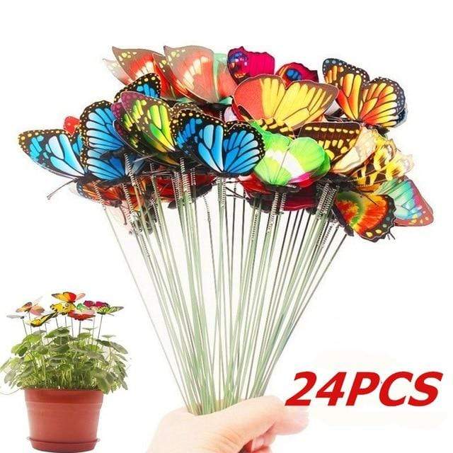 Decorative Stakes & Wind Spinners Utter Butterfly 24PCS - DiyosWorld
