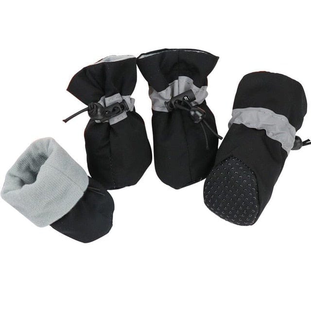 Dog Shoes Winter Dog Boots | Extra Warm & Anti-Slip 4 Piece Set black / 1 - DiyosWorld