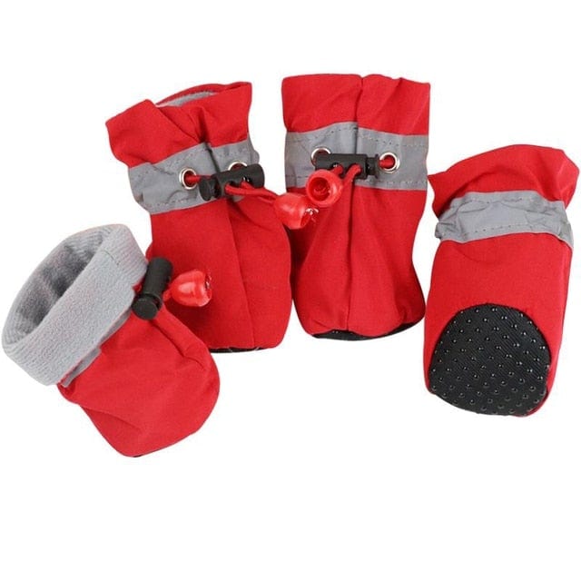 Dog Shoes Winter Dog Boots | Extra Warm & Anti-Slip 4 Piece Set Red / 1 - DiyosWorld
