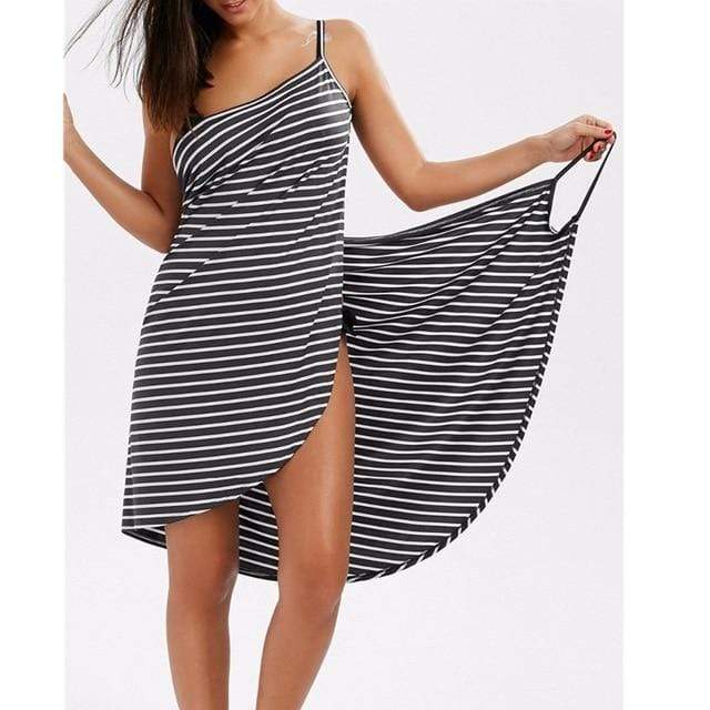 Dresses Diyos™ Wrap Dress Bikini Bathing Suit black strips / 5XL - DiyosWorld