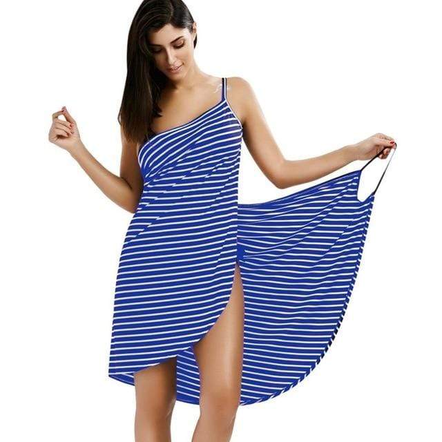 Dresses Diyos™ Wrap Dress Bikini Bathing Suit blue strips / 5XL - DiyosWorld