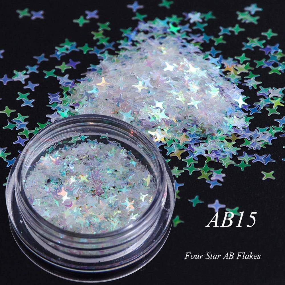Full Beauty AB Chameleon Color Sequins Nail Art Glitter Flakes UV Gel Polish - DiyosWorld