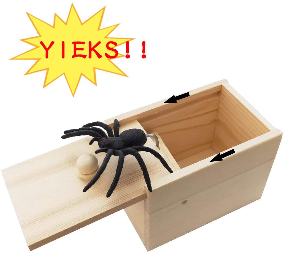 Gags & Practical Jokes Prank Spider Scare Box White Box Spider - DiyosWorld