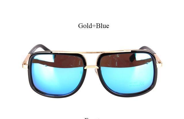 Classic Fashion UNISEX Sun glasses Gold Blue - DiyosWorld