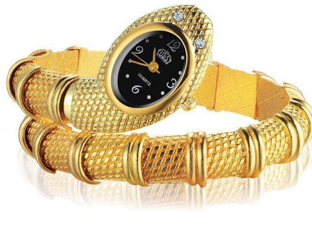Snake Shaped Unique Fashion Watch bracelet watch Gold - DiyosWorld