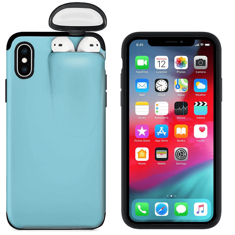 Half-wrapped Cases DIYOS SMART™ 2 in 1 iPhone Cover For iPhone 11Pro Max / Blue - DiyosWorld