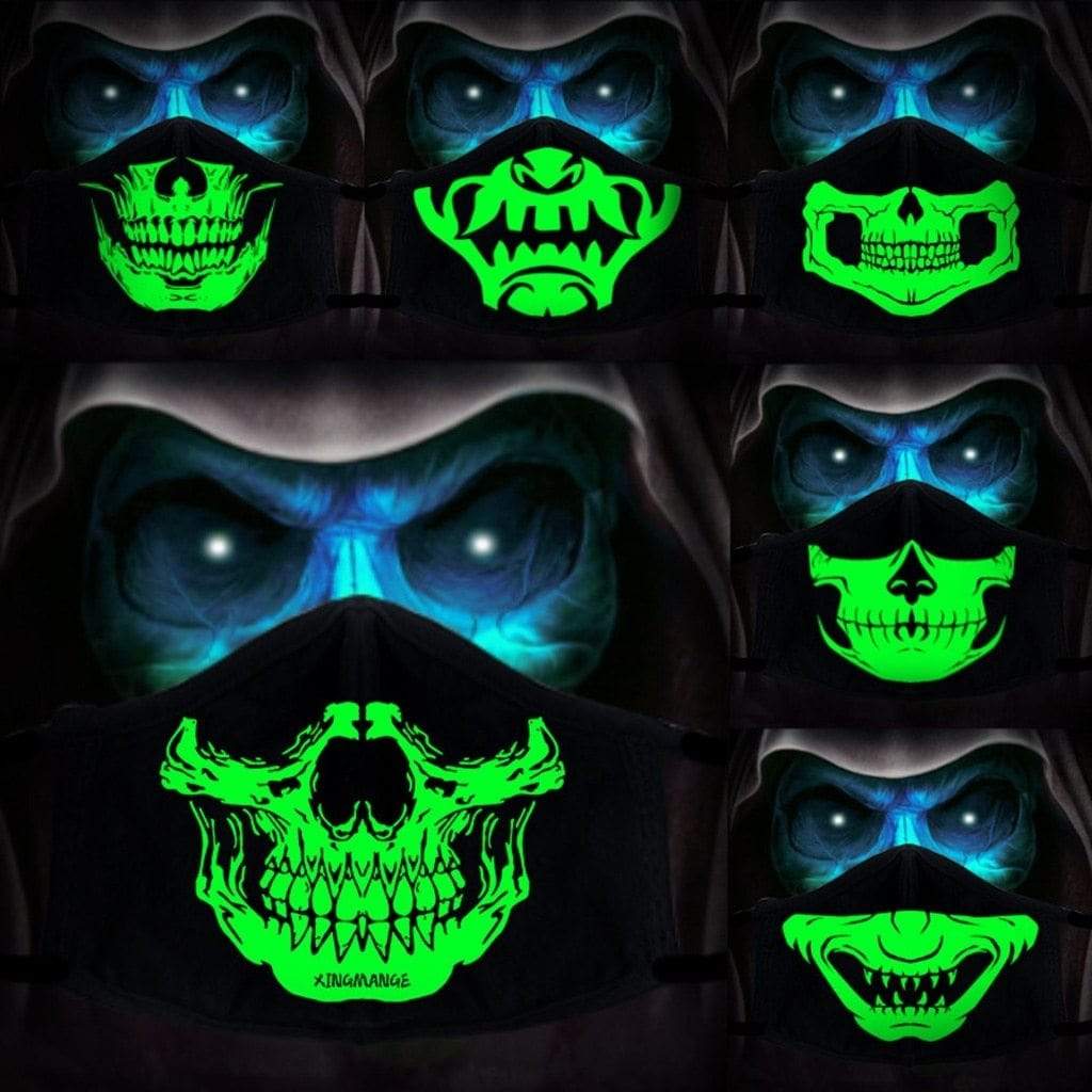 Home Glow In Dark Face Masks [2 PCS] Creepy [2 PCS] - DiyosWorld