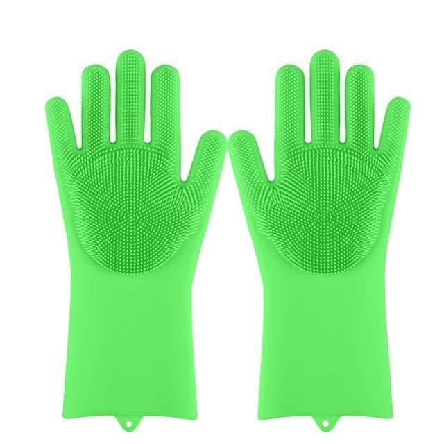 Household Gloves Multipurpose Magic Scrubber Gloves (Pair) Green - DiyosWorld