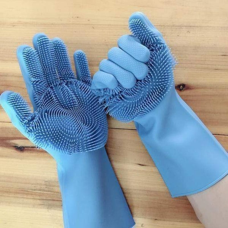 Household Gloves Multipurpose Magic Scrubber Gloves (Pair) Blue - DiyosWorld