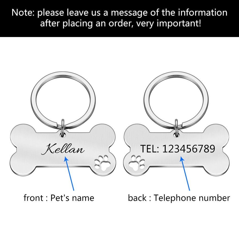 ID Tags Personalised Engraved Collar Pet ID Tag - DiyosWorld