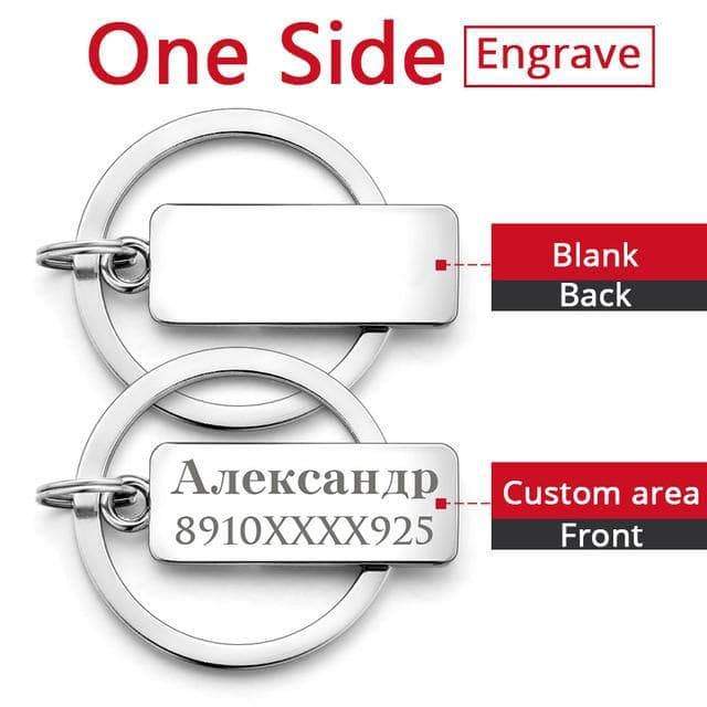 Key Chains Custom Engraved Antilost Keychain One Side Engrave - DiyosWorld