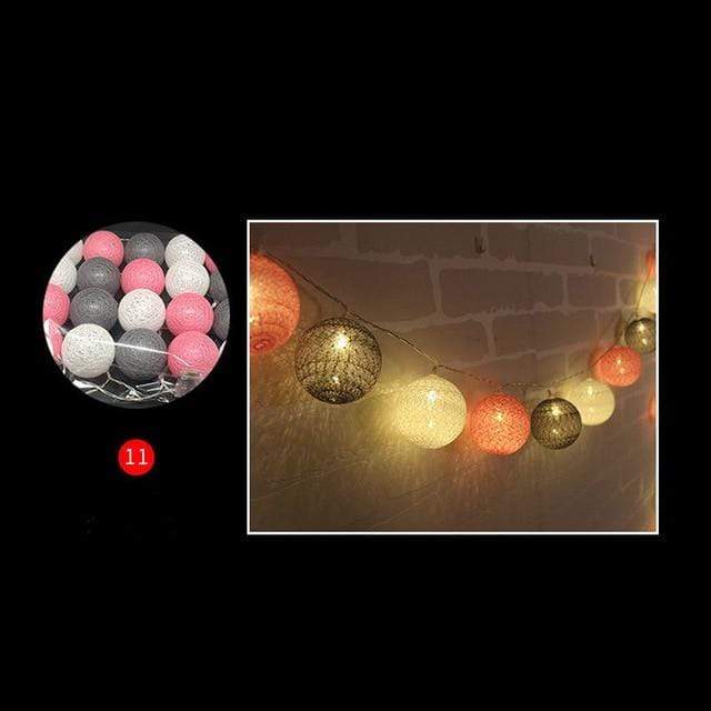 LED Night Lights LED Cotton Ball Garland Lights String A34 / 1.5M10LED-Battery - DiyosWorld