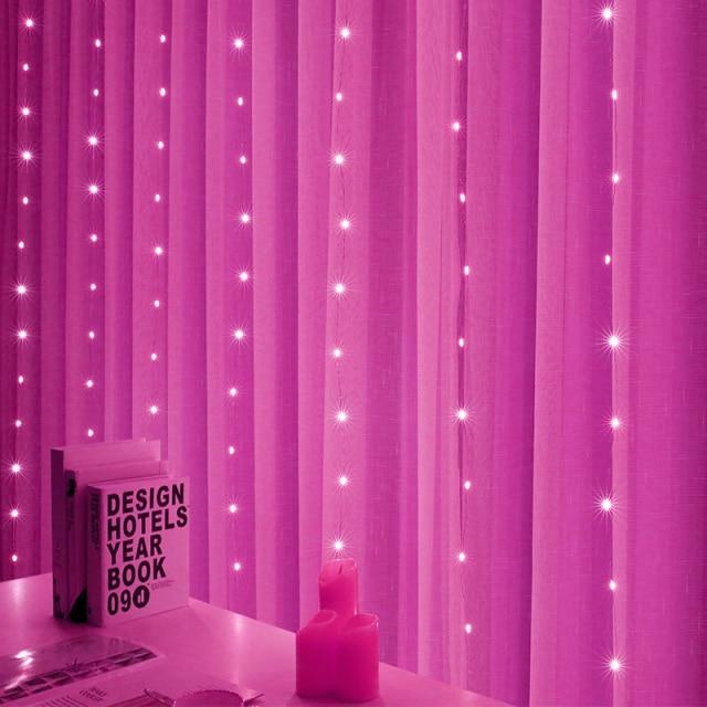 LED String DIYOS™ LED String Lights Pink With Remote / 1M X 3M 105LED - DiyosWorld