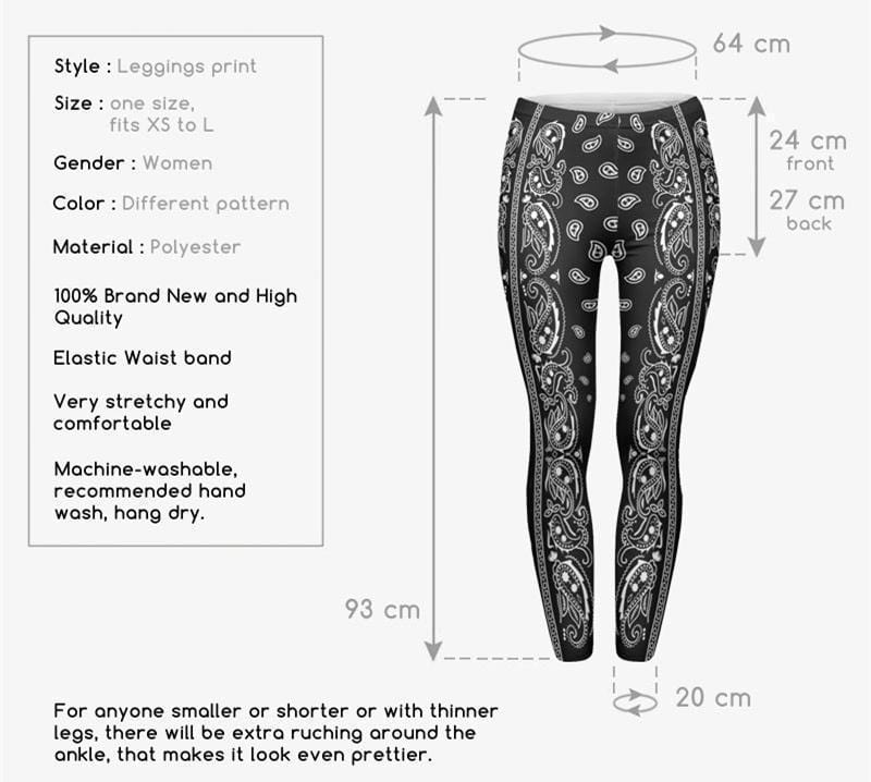 Leggings High Elasticity Bandana Printed Slim Fit Legging - DiyosWorld